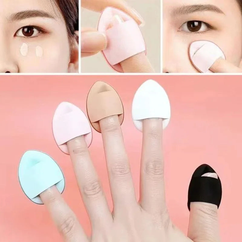 Conjunto de Mini Dedo Puff: Ideal para Maquiagem Detalhada e Precisa